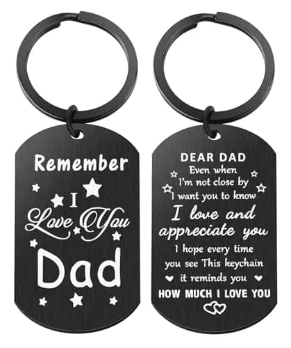 Keniot Father’s Day Gifts Dad Keychain | Double Side Remember I Love You Dad (70-120 chars) thumbnail 1