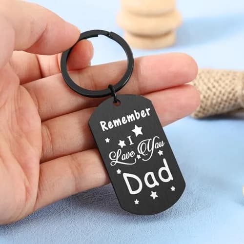 Keniot Father’s Day Gifts Dad Keychain | Double Side Remember I Love You Dad (70-120 chars) thumbnail 6