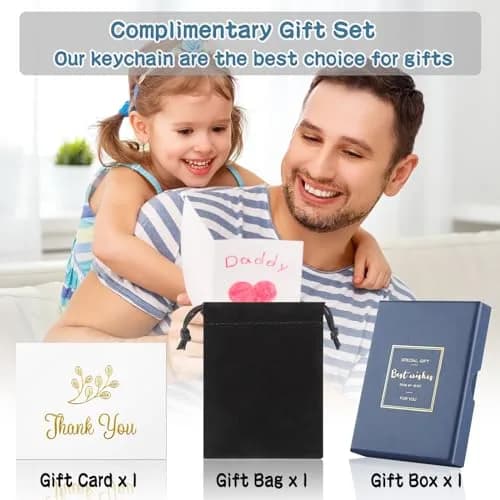 Keniot Father’s Day Gifts Dad Keychain | Double Side Remember I Love You Dad (70-120 chars) thumbnail 7