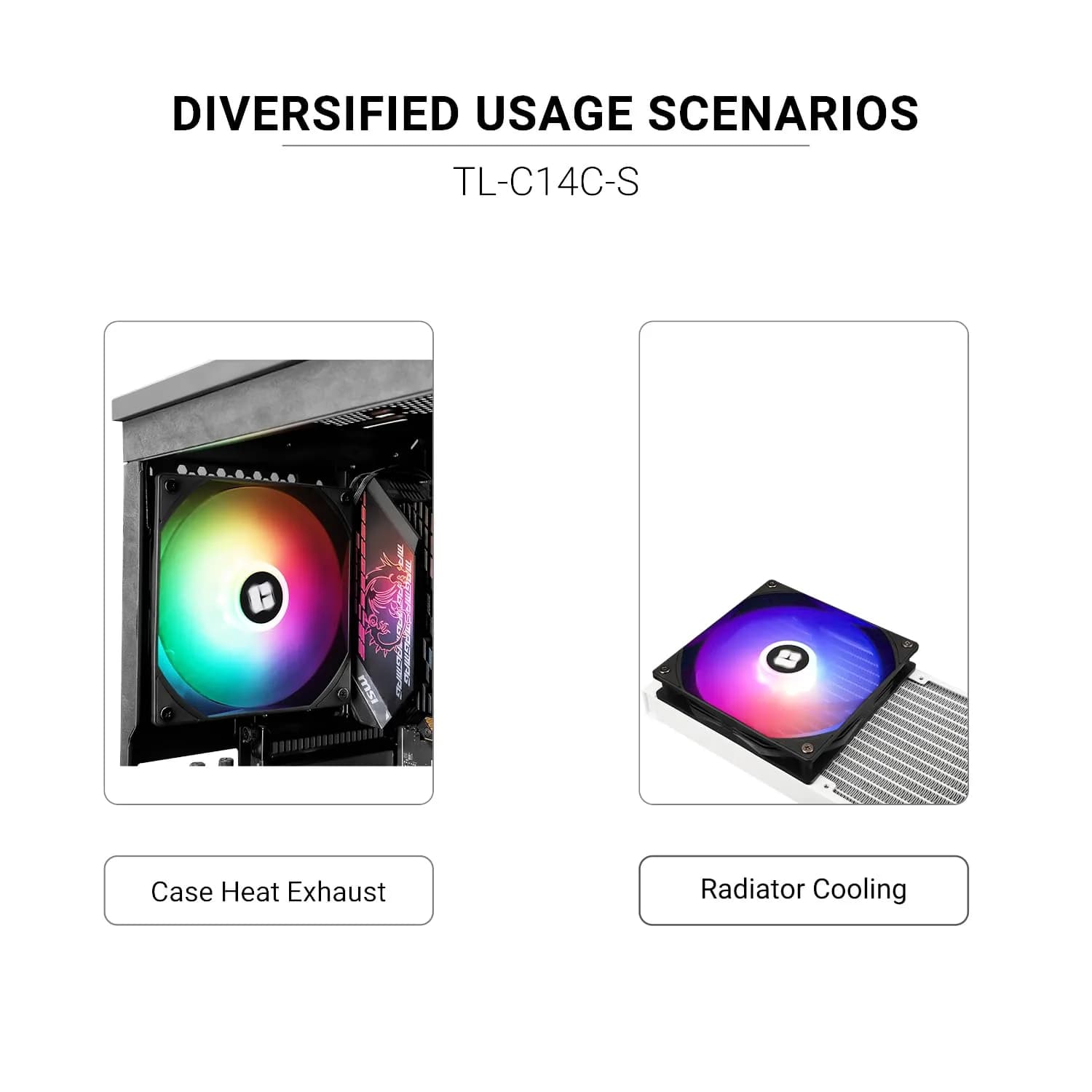 Thermalright TL-C14C-S 140mm PWM Fan with ARGB Lighting | 1500RPM, 75.8 CFM, 26.4 dB(A) - view 6