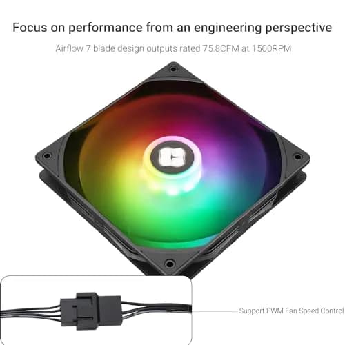 Thermalright TL-C14C-S 140mm PWM Fan with ARGB Lighting | 1500RPM, 75.8 CFM, 26.4 dB(A) thumbnail 3