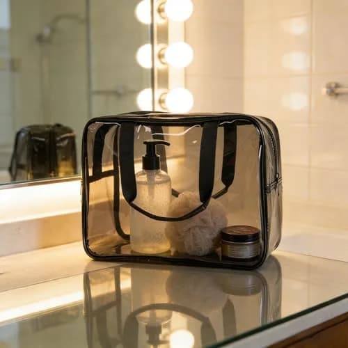 ONEART Gray Clear PVC Travel Toiletry Bag 30cm (11.81 x 5.12 x 8.26 inches) | Waterproof & Stadium Approved thumbnail 6