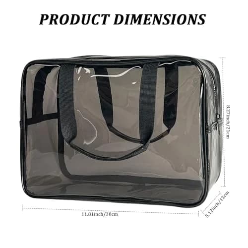 ONEART Gray Clear PVC Travel Toiletry Bag 30cm (11.81 x 5.12 x 8.26 inches) | Waterproof & Stadium Approved thumbnail 2