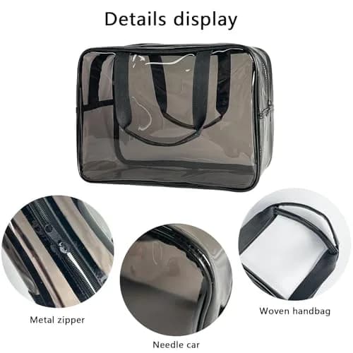ONEART Gray Clear PVC Travel Toiletry Bag 30cm (11.81 x 5.12 x 8.26 inches) | Waterproof & Stadium Approved thumbnail 3