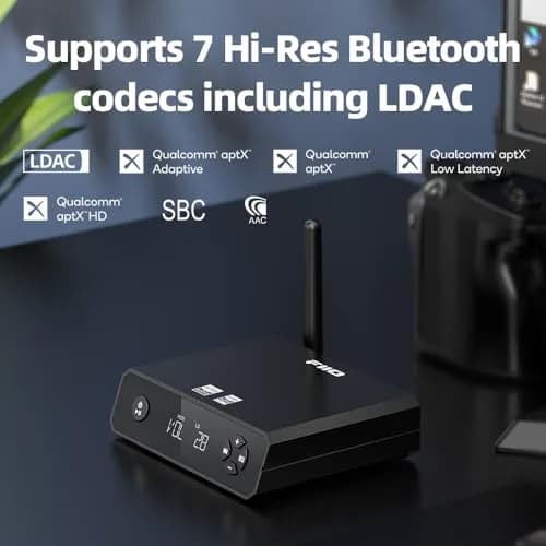 FiiO BR13 HiFi Bluetooth 5.1 Receiver with USB DAC, LDAC/aptX Low Latency, OLED Display & RCA Optical Coaxial Output | Upgrade Your Old Stereo System thumbnail 4
