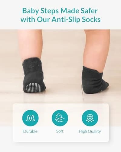 Infinno Baby Non Slip Ankle Socks 9 Pairs | Toddler Grip Socks for Infants & Kids thumbnail 4