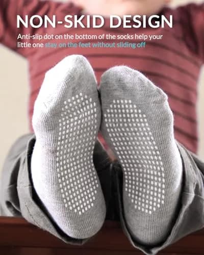 Infinno Baby Non Slip Ankle Socks 9 Pairs | Toddler Grip Socks for Infants & Kids thumbnail 2