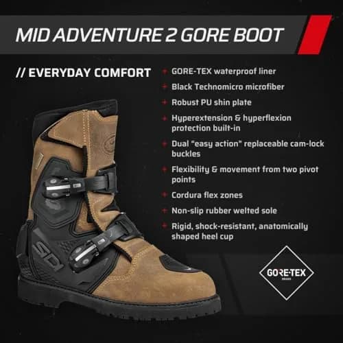 Sidi Mid Adventure 2 Gore Touring Motorcycle Boots | Waterproof, Durable & Safe (Mid-Calf, Size 11.5) thumbnail 9