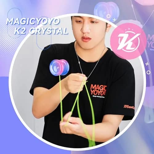 MAGICYOYO K2 Crystal Responsive Yoyo for Kids 8-12, Beginner Yo-yo with Dual Modes & Accessories (Blue Pink Gradient) thumbnail 4