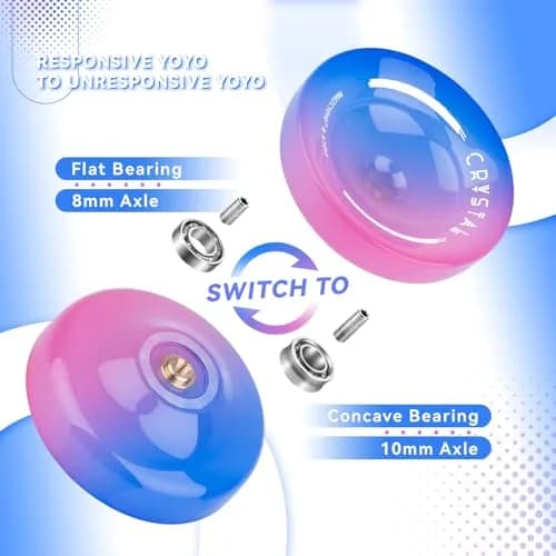 MAGICYOYO K2 Crystal Responsive Yoyo for Kids 8-12, Beginner Yo-yo with Dual Modes & Accessories (Blue Pink Gradient) thumbnail 5