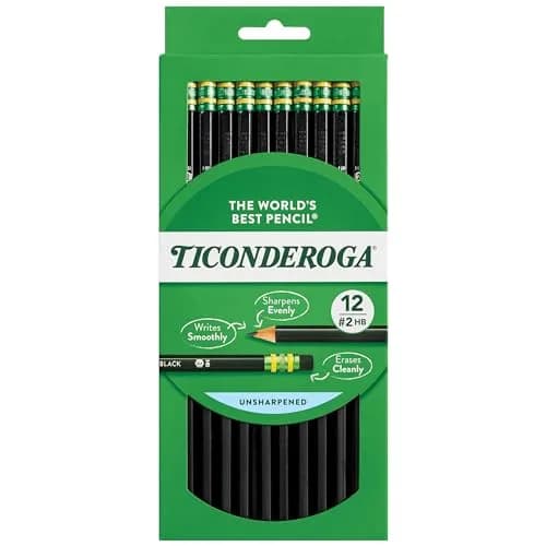 Ticonderoga Wood-Cased Graphite Pencils #2 HB Soft Black 864 Count | PMA Certified Non-Toxic thumbnail 1