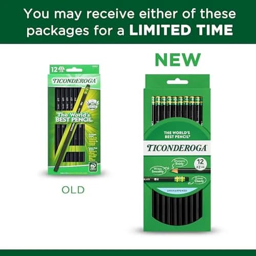 Ticonderoga Wood-Cased Graphite Pencils #2 HB Soft Black 864 Count | PMA Certified Non-Toxic thumbnail 2