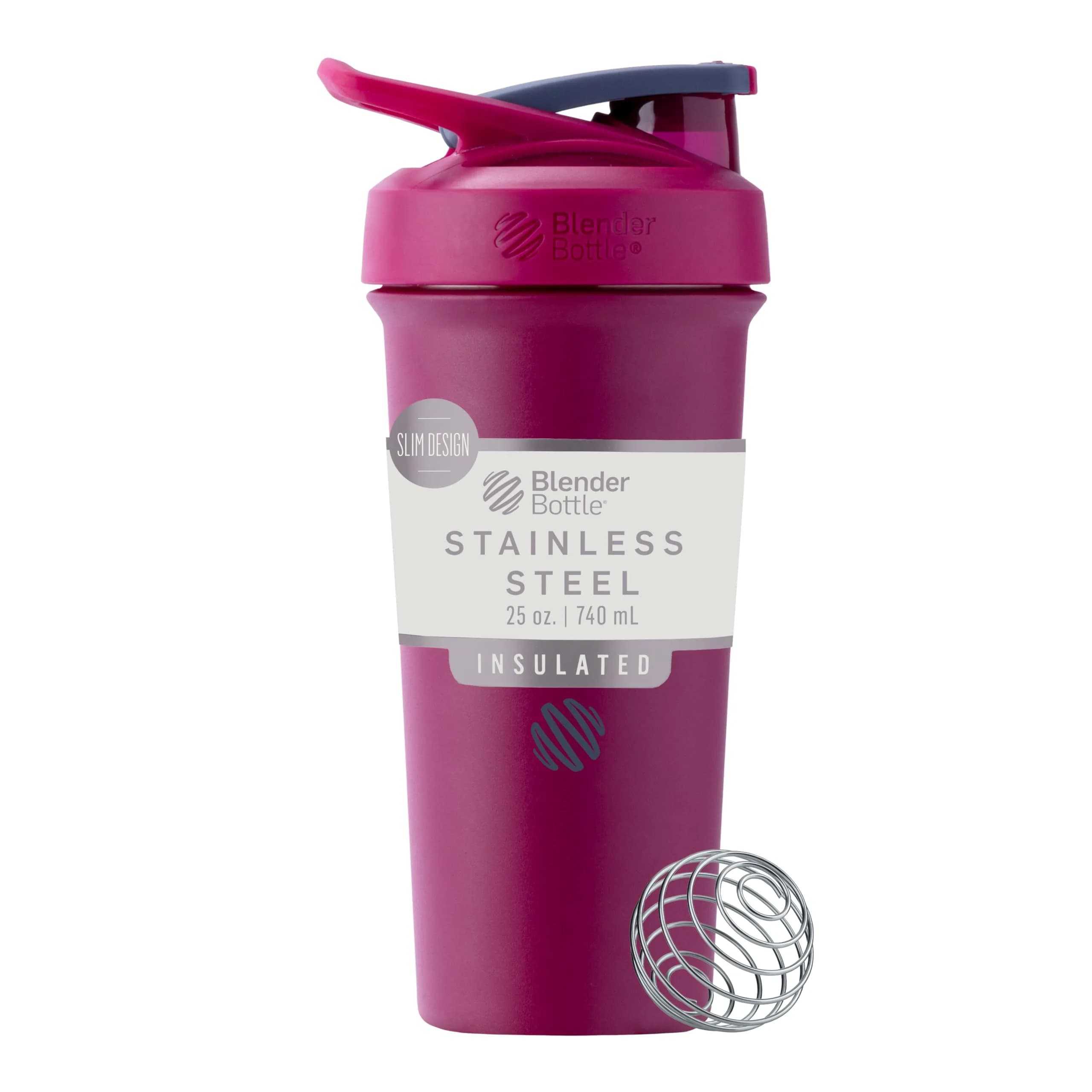 BlenderBottle Sport Sleek Stainless Steel Shaker Bottle 739ml (25 oz) | Double-Wall Insulated for 24 Hours Cold - main product image