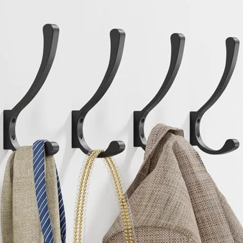 saffruff Heavy Duty Wall Mounted Coat Hooks 8 Pack | Supports 30 lbs, Rustproof Aluminum, Easy Install thumbnail 9