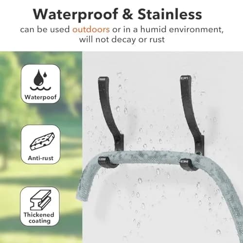 saffruff Heavy Duty Wall Mounted Coat Hooks 8 Pack | Supports 30 lbs, Rustproof Aluminum, Easy Install thumbnail 3