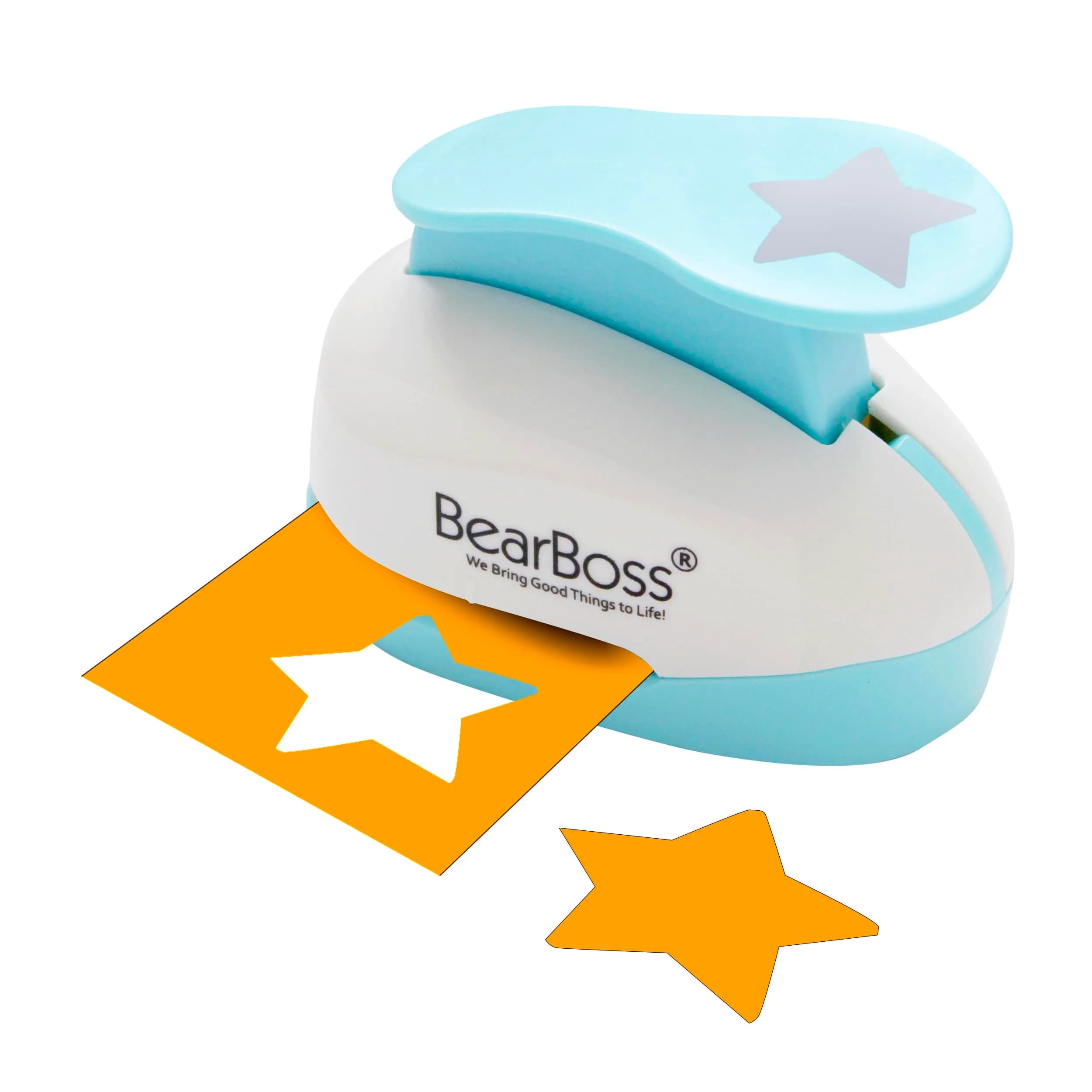 BearBoss 2 Inch Star Paper Punch - Classic White | Ergonomic Crafting Tool for Scrapbooking & Card Making - main product image