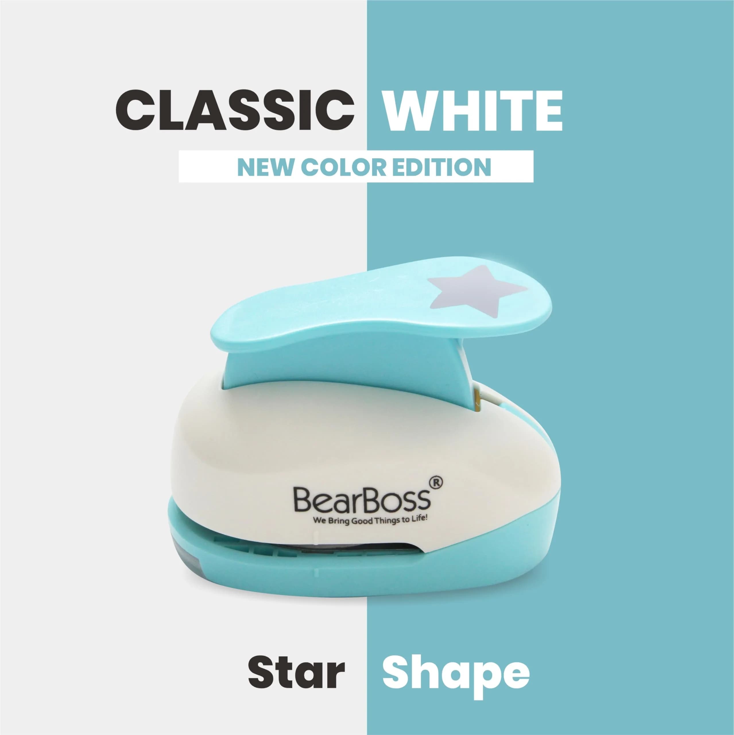 BearBoss 2 Inch Star Paper Punch - Classic White | Ergonomic Crafting Tool for Scrapbooking & Card Making - view 3