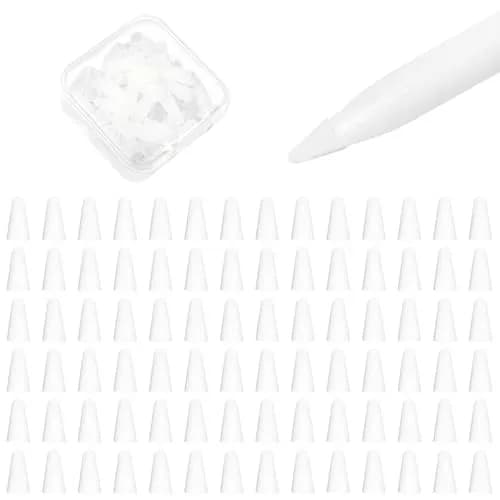 YBSUCLD Silicone Pencil Nib Sleeves for Apple Pencil 1/2/Pro/USB-C, 100pcs (20g) | Protects Screen & Extends Tip Life — Transparent