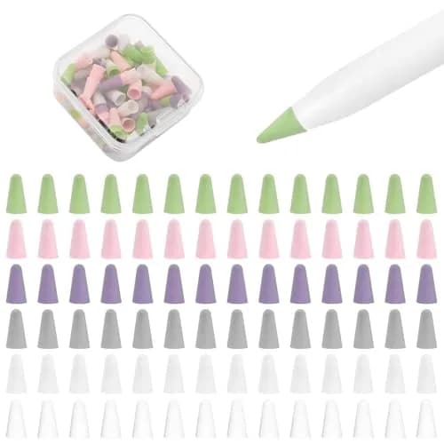YBSUCLD 100pcs Silicone Pencil Nib Sleeve for Apple Pencils 1/2/pro/USB-C | Screen Friendly & Durable thumbnail 1