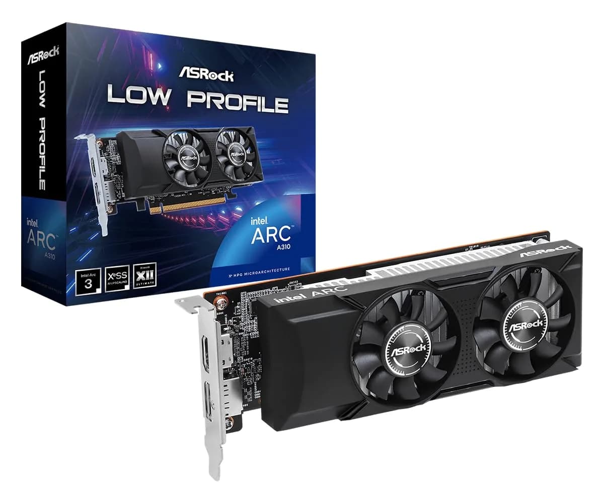 ASRock Intel Arc A770 Phantom Gaming 16GB OC Graphics Card | 2200 MHz GPU, 16GB GDDR6, Triple Fan Cooling — A310 Low Profile 4GB