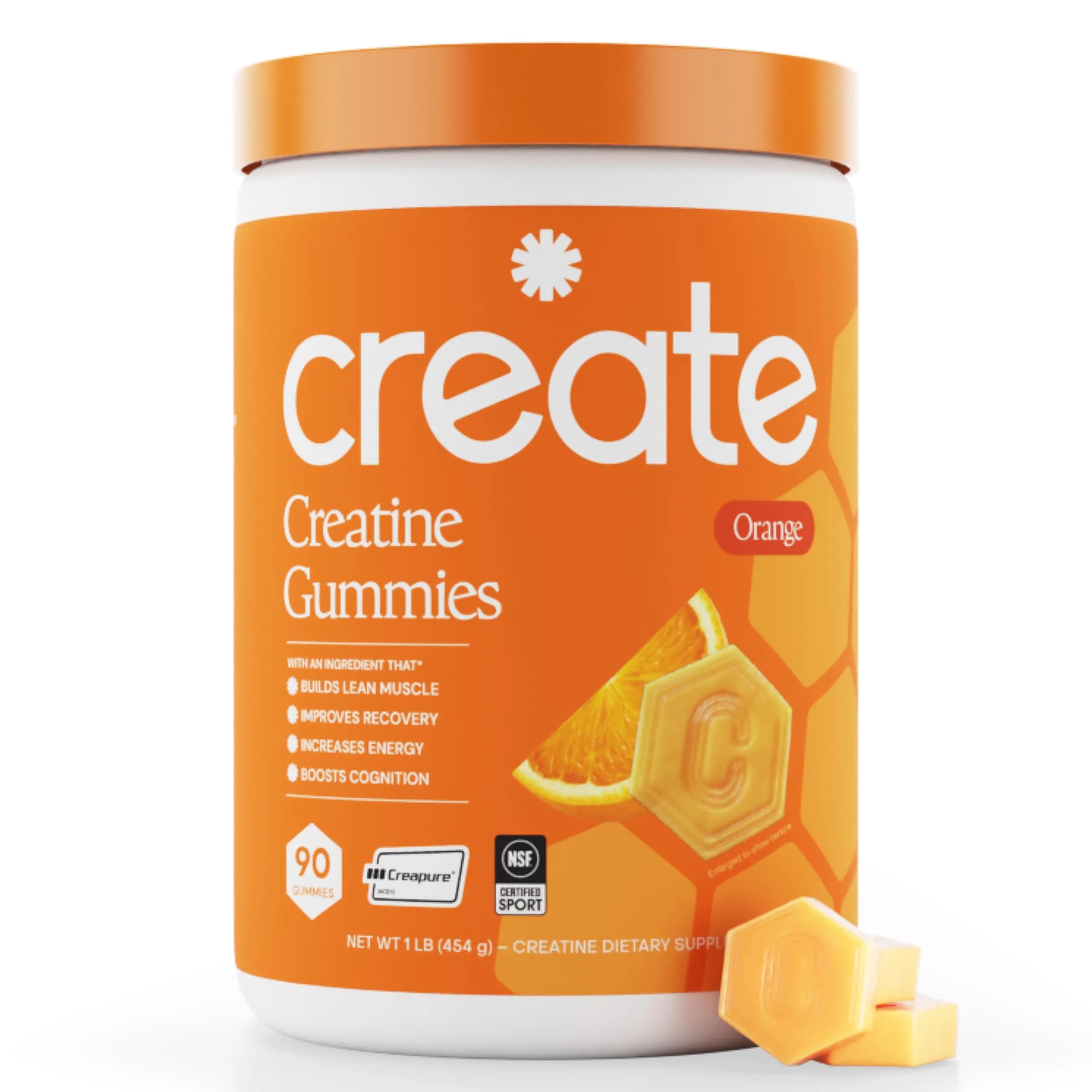 Create Creatine Monohydrate Gummies for Men & Women, Boost Focus, Strength, and Endurance, Anti-Melting Formula, Vegan, Gluten-Free, Non-GMO, 1.5g of Creatine per Gummy (90 Count) - main product image