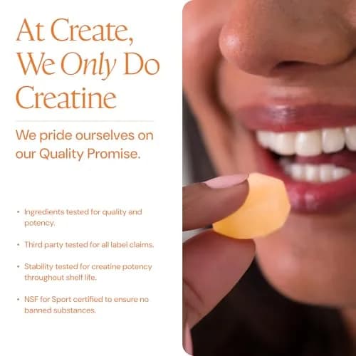 Create Creatine Monohydrate Gummies Orange 90 Count (270g) | Vegan, Gluten-Free, Non-GMO Formula for Muscle Growth & Focus thumbnail 5