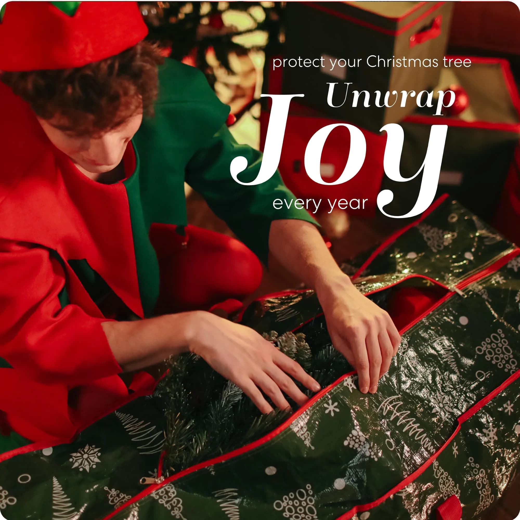 Handy Laundry Christmas Tree Storage Bag for 7.5 Foot Artificial Trees | Durable Waterproof Material with Handles - view 5