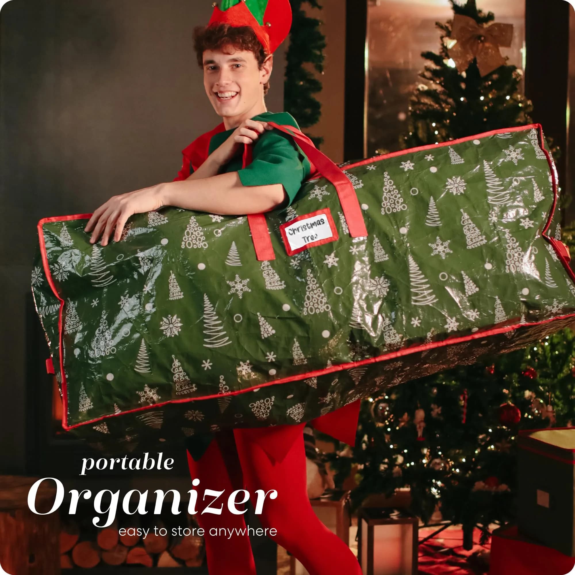 Handy Laundry Christmas Tree Storage Bag for 7.5 Foot Artificial Trees | Durable Waterproof Material with Handles - view 6