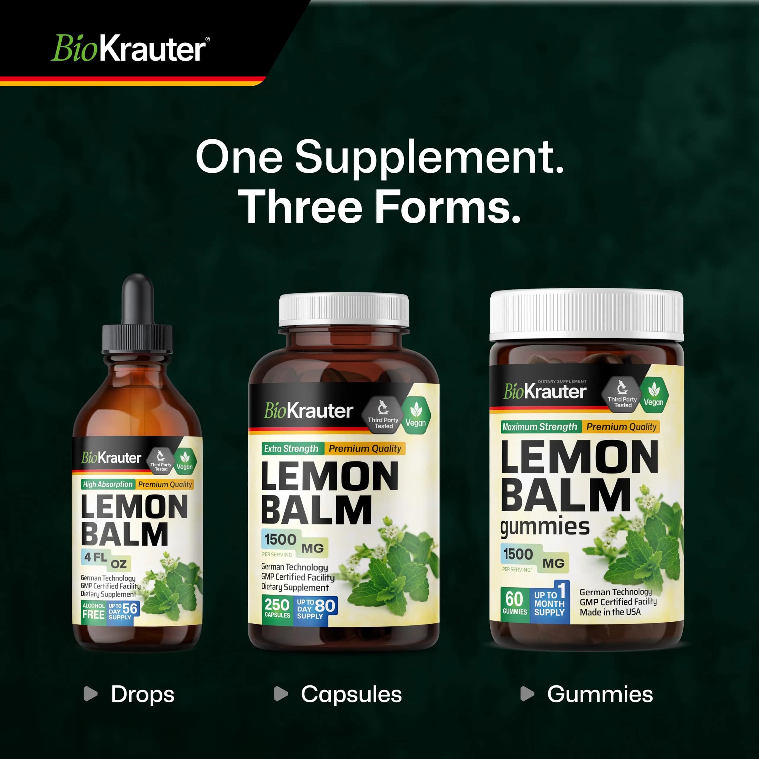 BIO KRAUTER Lemon Balm Tincture 118ml (4 Fl Oz) | Vegan Sleep Support Drops - view 8