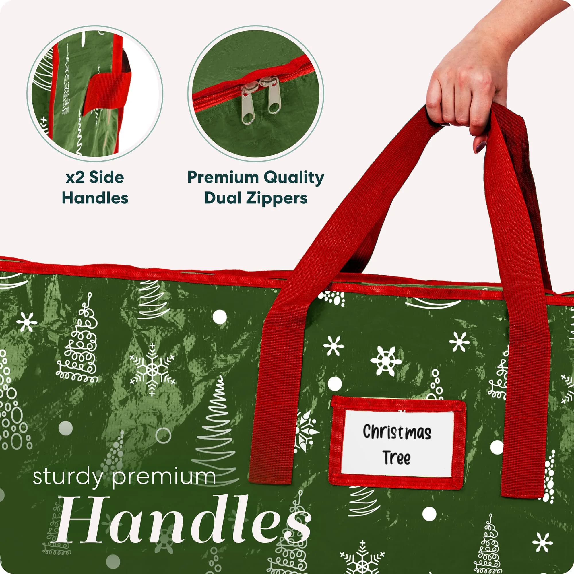 Handy Laundry Christmas Tree Storage Bag for 9 Foot Trees | Heavy Duty Waterproof Material with Handles - view 4