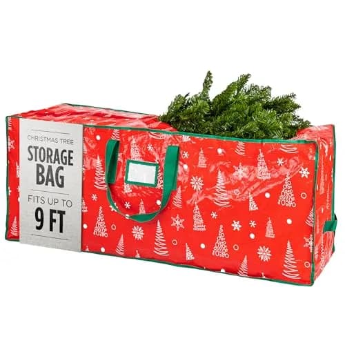 Handy Laundry Christmas Tree Storage Bag for 9ft Artificial Trees | Red Printed, Durable & Waterproof thumbnail 1