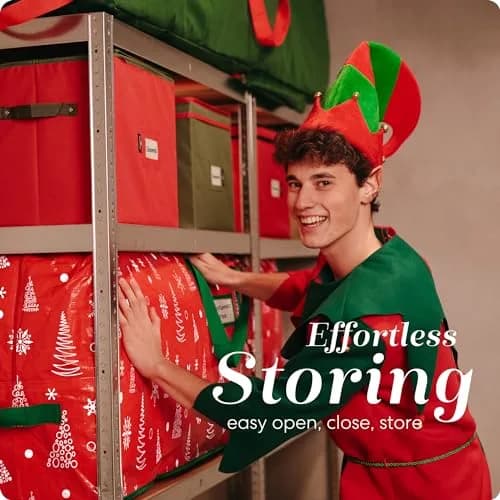Handy Laundry Christmas Tree Storage Bag for 9ft Artificial Trees | Red Printed, Durable & Waterproof thumbnail 7
