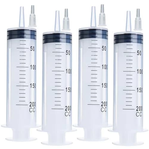 A AKRAF 200ml Reusable Syringe with Tip Adapters | Leak-Proof, Hygienic, Large Plastic Garden Syringe thumbnail 1