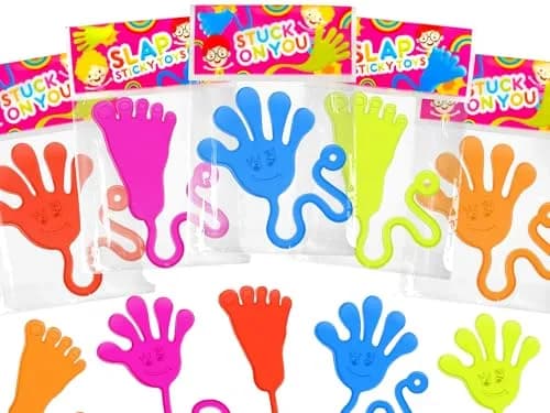 Leetous Large Sticky Hands Party Favors 100 PCS | Non-Toxic Vinyl for Kids thumbnail 1