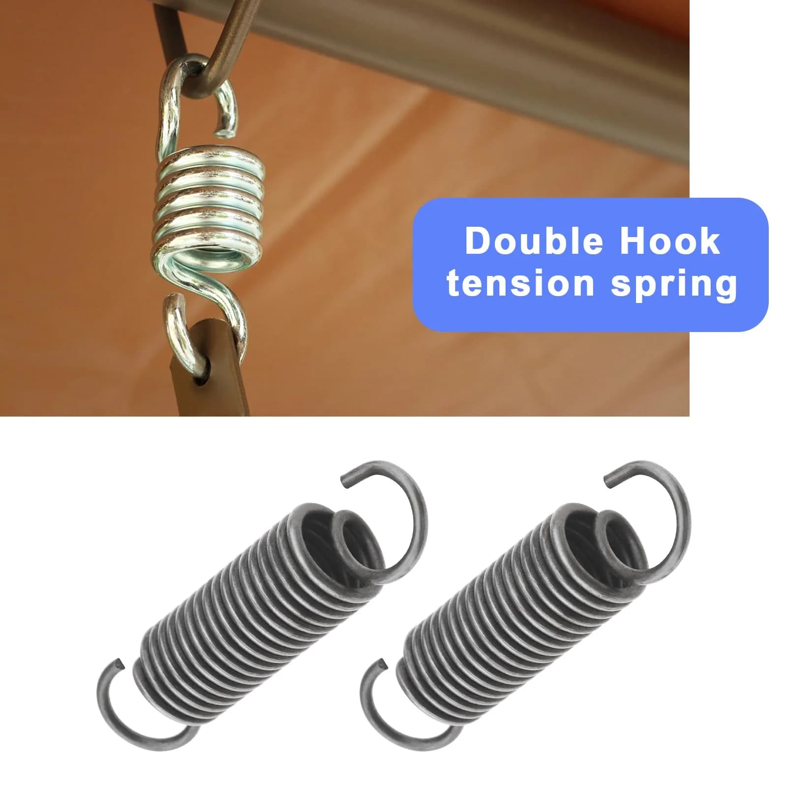 The Lord of the Tools Tension Springs with Hooks 50mm (1.97") Length, 12mm (0.47") OD, 1.5mm Wire Diameter Stainless Steel Dual Hooks | 5-Piece Set for Assembly & Repair - view 2