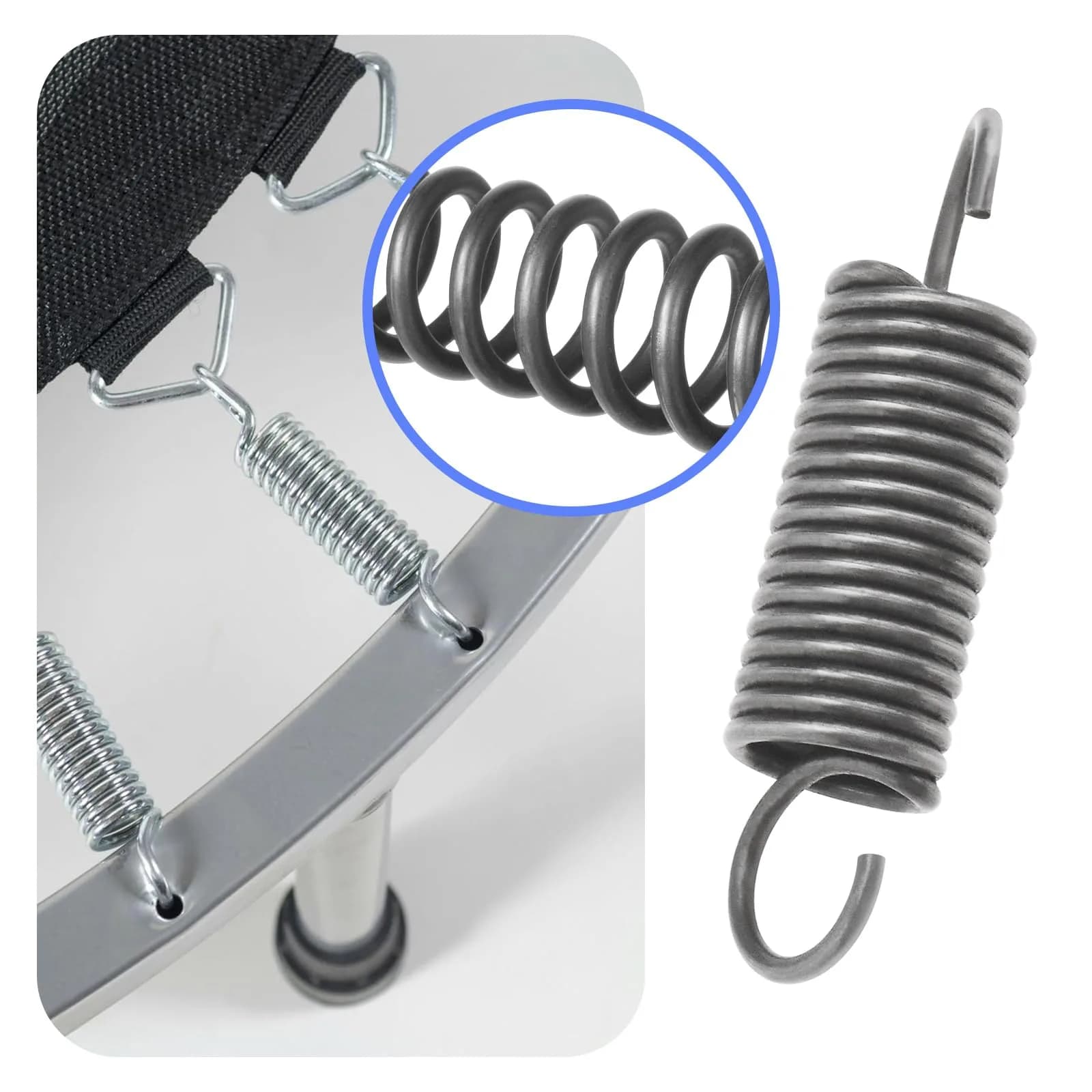 The Lord of the Tools Tension Springs with Hooks 50mm (1.97") Length, 12mm (0.47") OD, 1.5mm Wire Diameter Stainless Steel Dual Hooks | 5-Piece Set for Assembly & Repair - view 4