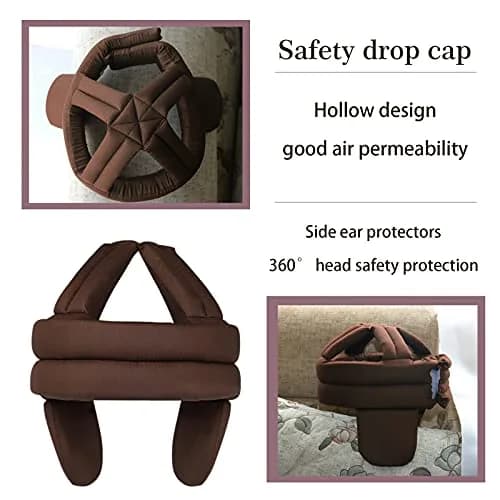 PENINSULA LOVE Elderly Protective Hat Thick Soft Helmet for Seniors - Adjustable Safety Bump Cap (Coffee) thumbnail 5