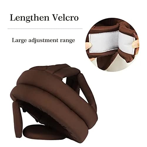 PENINSULA LOVE Elderly Protective Hat Thick Soft Helmet for Seniors - Adjustable Safety Bump Cap (Coffee) thumbnail 2