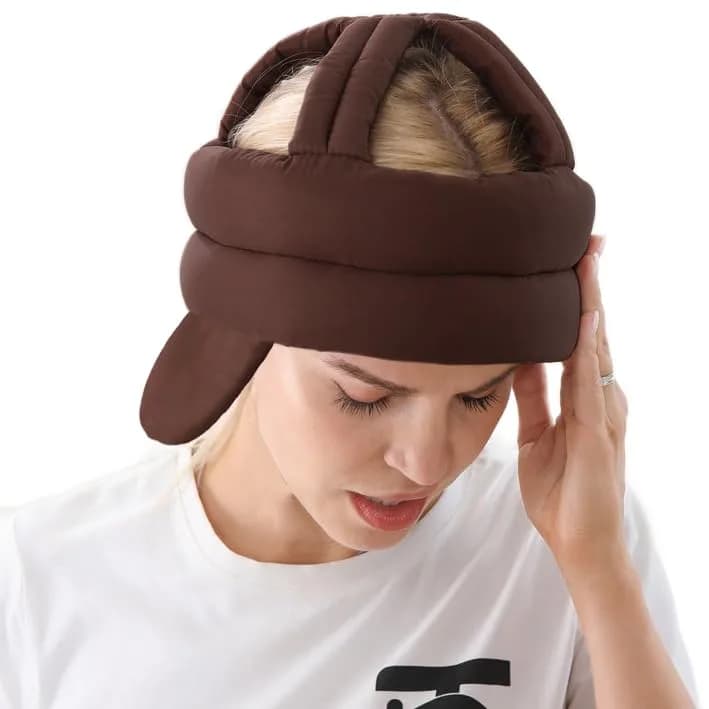 PENINSULA LOVE Elderly Protective Hat Thick Soft Helmet for Seniors - Adjustable Safety Bump Cap (Coffee) thumbnail 3
