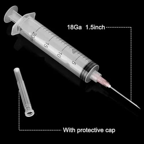 A AKRAF Disposable Syringes 20ml with Needle 18G 1.5" | Sterile Lab & Craft Tool thumbnail 4
