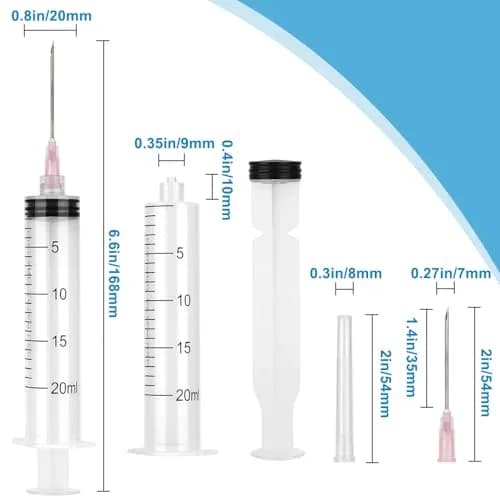 A AKRAF Disposable Syringes 20ml with Needle 18G 1.5" | Sterile Lab & Craft Tool thumbnail 5