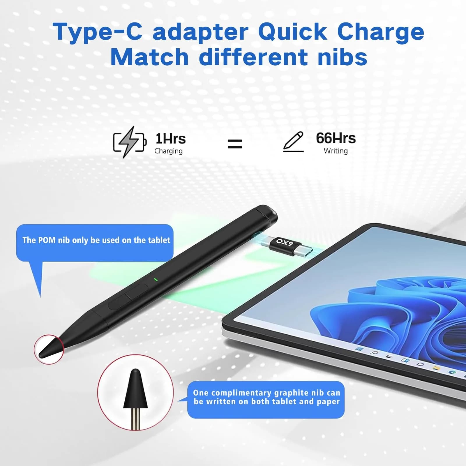 JvKzaen Stylus Pen for Microsoft Surface Pro 12/11/10/X/9/8/7/6/5/4, Go 3/2/1, Book 3/2/1, Laptop 1-5 | 4096 Pressure Sensitivity, 66H Battery - view 6