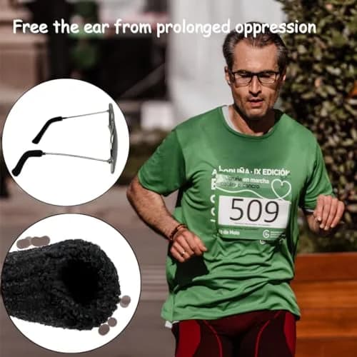 Qoaimu Soft Cotton Glasses Ear Cushions | Anti-Slip Elastic Eyeglass Ear Pads for Comfort & Sweat Absorption thumbnail 7