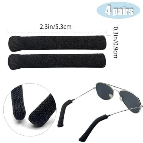 Qoaimu Soft Cotton Glasses Ear Cushions | Anti-Slip Elastic Ear Pads for Eyeglasses Comfort thumbnail 4