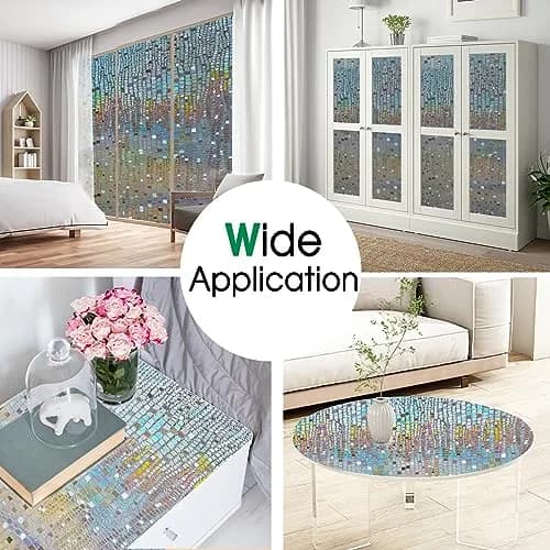 Beautysaid Window Privacy Film Stained Glass 3D Rainbow (Brown, 23.6x394in) | UV & Privacy Protection with Easy Reapplication thumbnail 7
