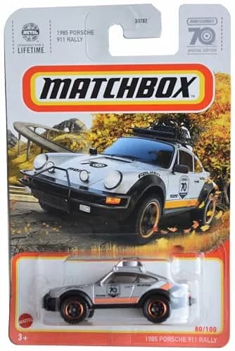 Matchbox 1985 Porsche 911 Rally Car Silver 1:64 Scale Metal 2.5 Inches | ASTM-Tested Toy Car thumbnail 1