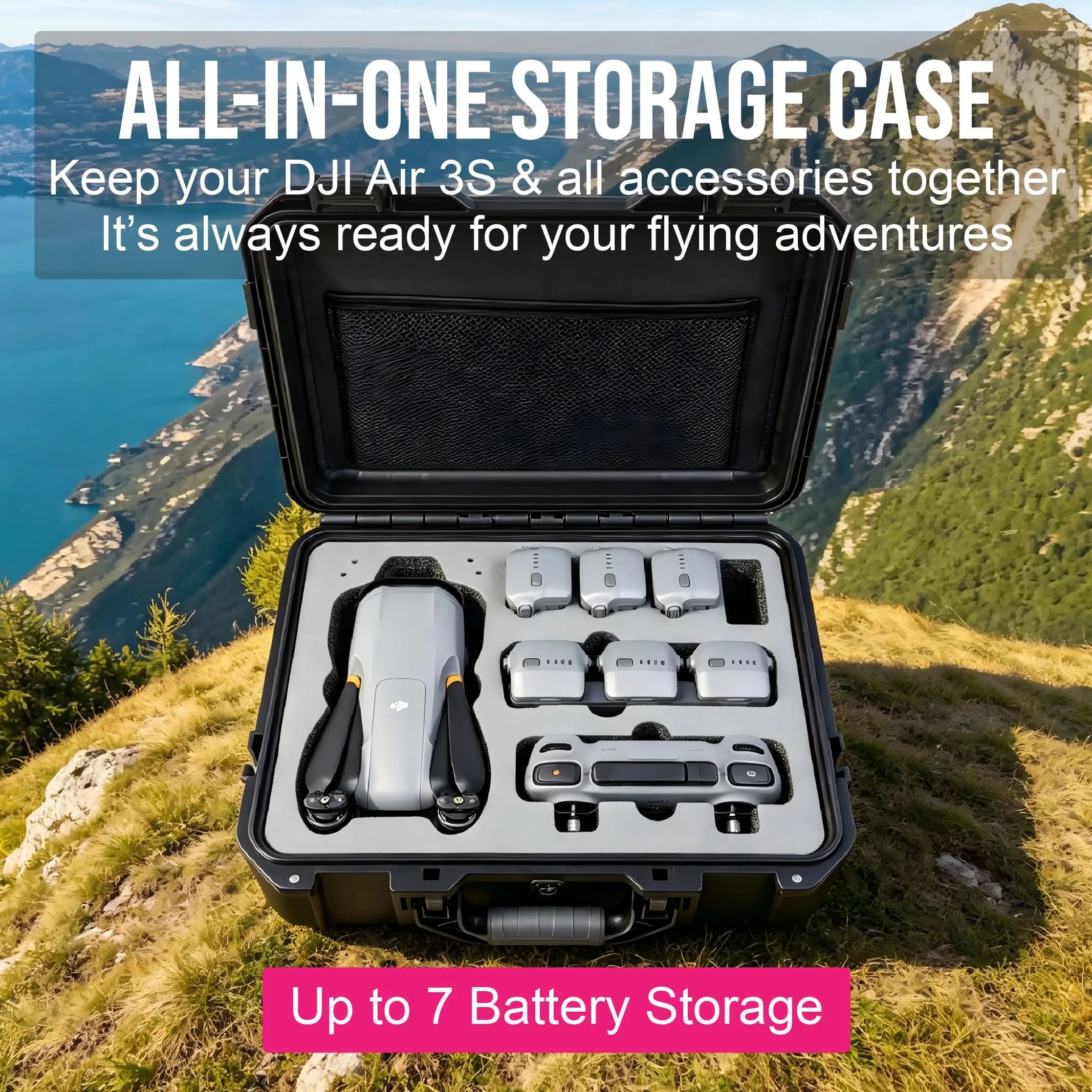 INNVO Waterproof Hard Case for DJI Air 3S / Air 3 Drone & Accessories | IP67 Certified - view 2