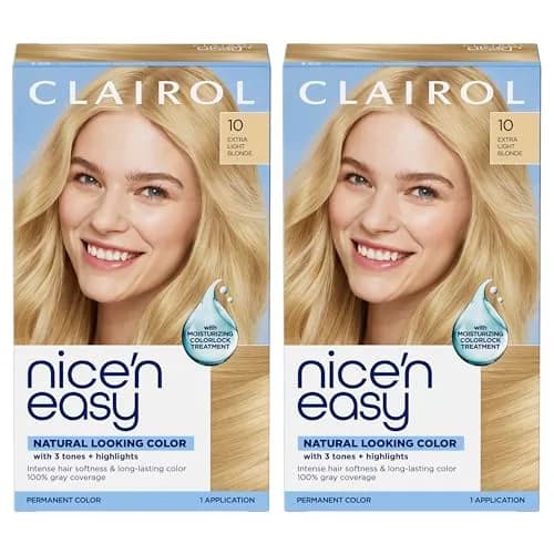 Clairol Nice'n Easy Permanent Hair Dye 10 Extra Light Blonde, Pack of 2 | 6.26 Fl Oz thumbnail 1