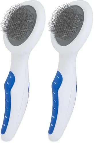 Petmate GripSoft Cat Brush, White/Blue | Ideal for Long & Short Haired Cats, Undercoat Removal thumbnail 1