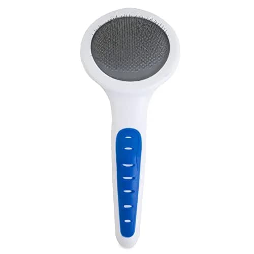 Petmate GripSoft Cat Brush, White/Blue | Ideal for Long & Short Haired Cats, Undercoat Removal thumbnail 2